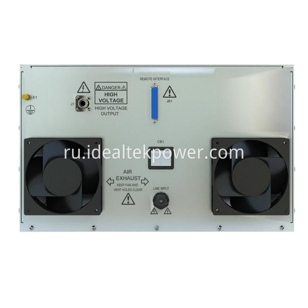 6U High Voltage Charging Power Supplies Back Panel